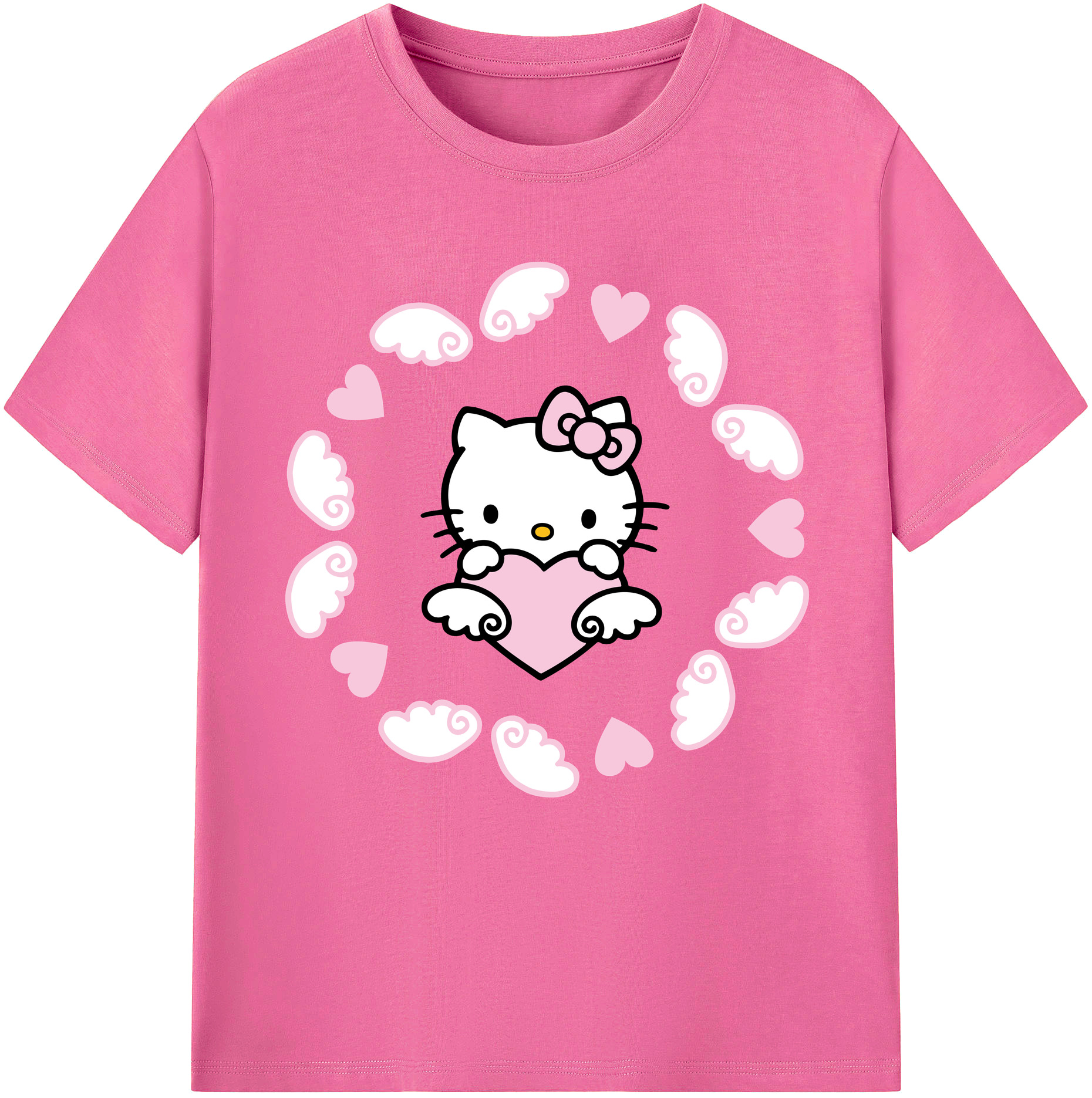 （画像用） Hello Kitty ハローキティ レディースカジュアルプリントTシャツ（綿100％）